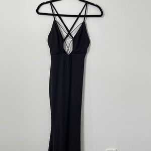 Sexy black form fitting maxi dress